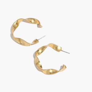 Madewell Gold Twisted Hoop Earrings